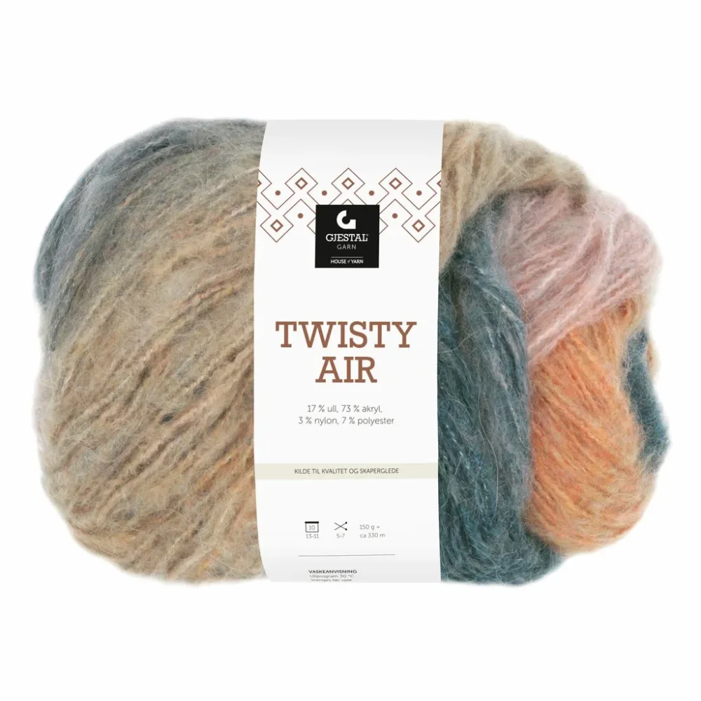 Twisty Air, 150g – 9108 Rosa/Muldvarp Twisty Air, 150g – 9108 Rosa/Muldvarp