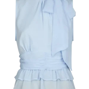 Ansol Solid Chiffon Top – Light Blue