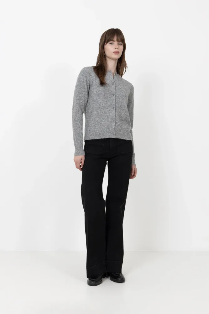 Nor Short Cardigan - Grey Melange - Bilde 2