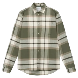 Jeremy Flannel Shirt  – Olive Night/Lead Grey