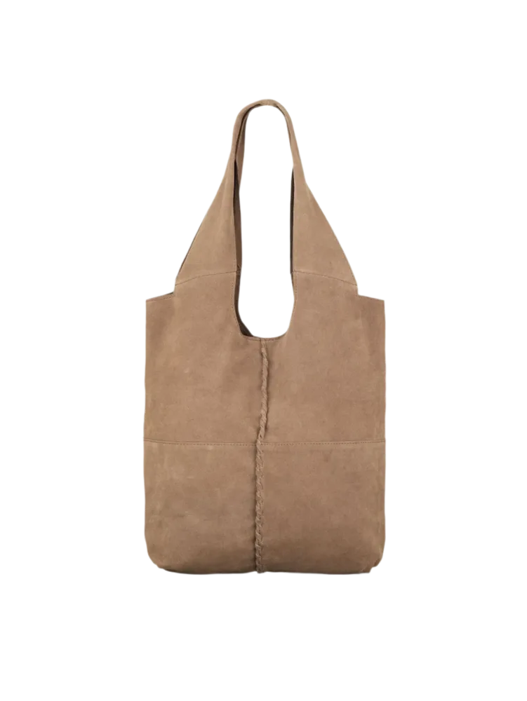 Suede Demi Bag - Brown