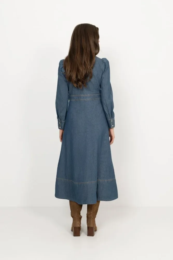 Denim Button-Down Dress - French Blue - Bilde 3