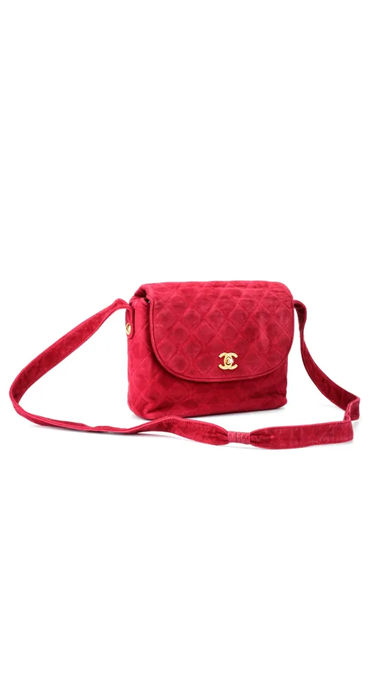 Chanel Single Flap Shoulder Bag Suede - Red - Bilde 2