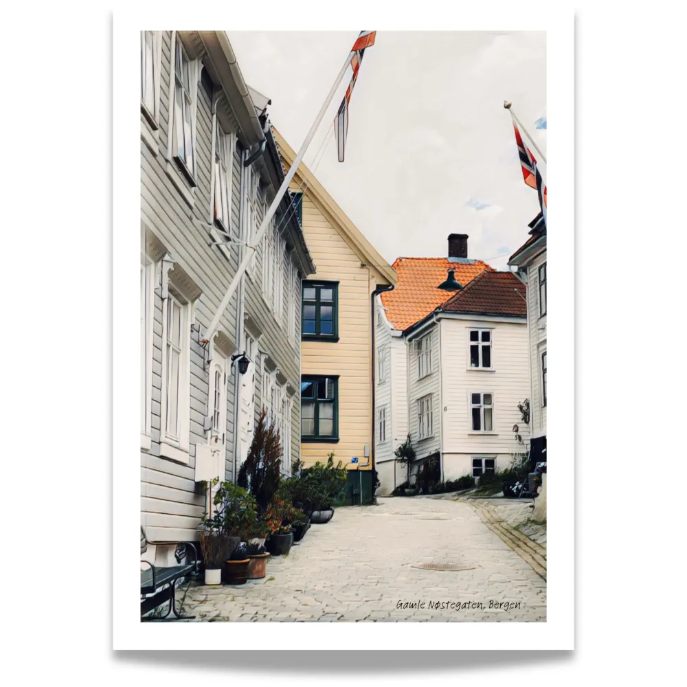 GAMLE NØSTEGATEN, SYDNES – BERGEN FOTOPLAKAT