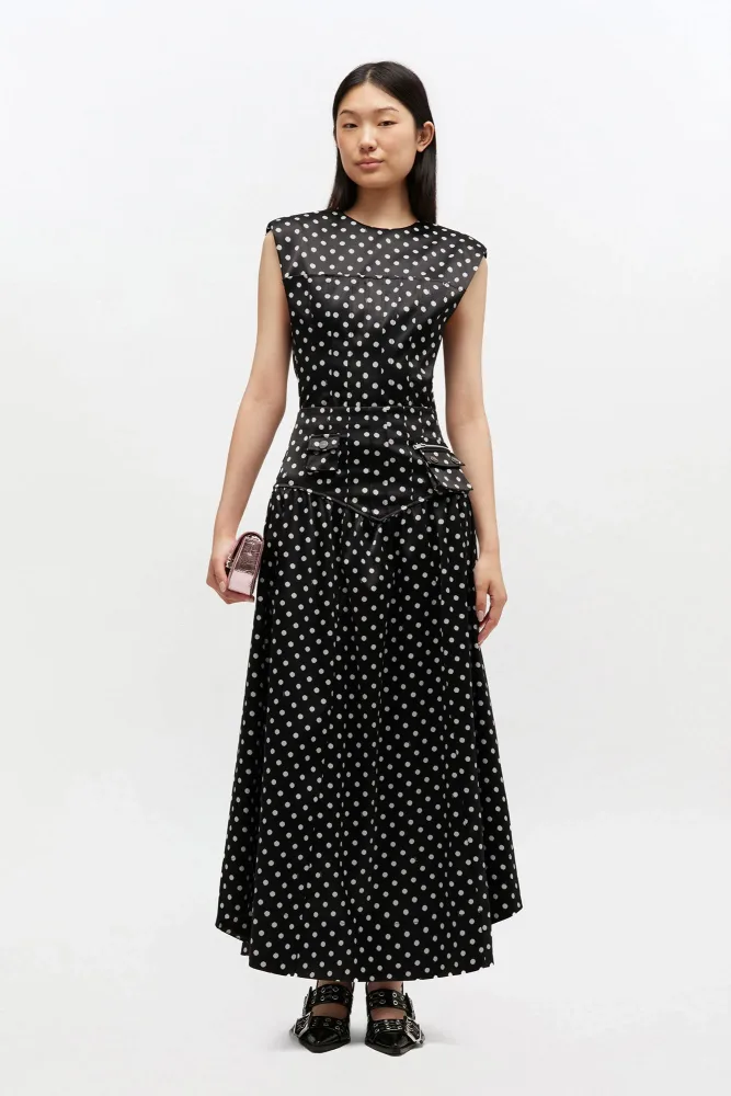 Printed Double Satin Corset Skirt - Black - Bilde 2
