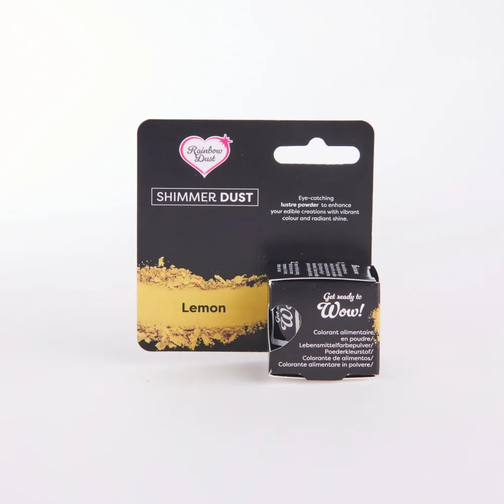 Shimmer Dust, Gult lustrepulver - Lemon, 3g