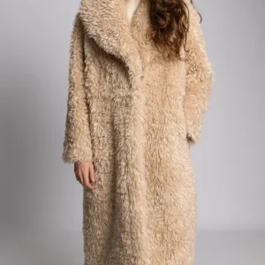 Karen Faux Fur Coat – Creme