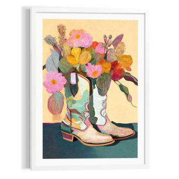 BILDE REINDERS FLOWER BOOTS WHITE 50X70CM BILDE REINDERS FLOWER BOOTS WHITE 50X70CM