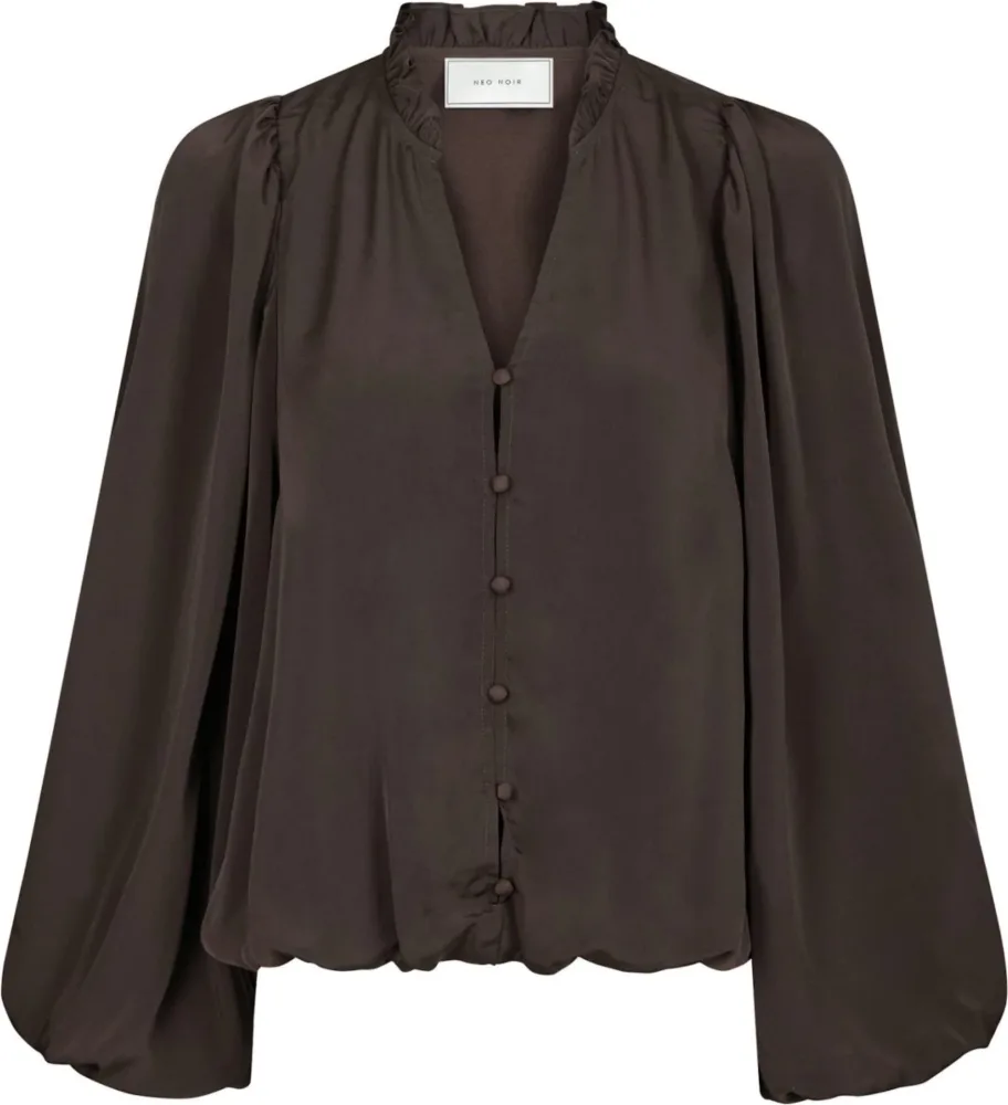 Vivette Woven Blouse - Dark Brown - Bilde 3