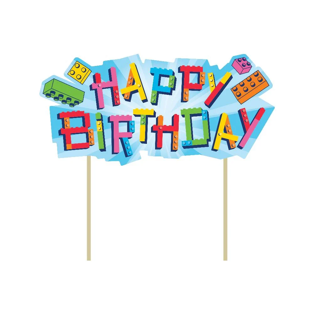 Kakepynt – Klosser- Happy Birthday, 1 stk Kakepynt – Klosser- Happy Birthday, 1 stk