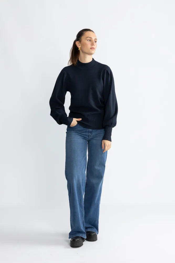 Yasfonny Ls Knit Pullover - Navy Blazer - Bilde 2