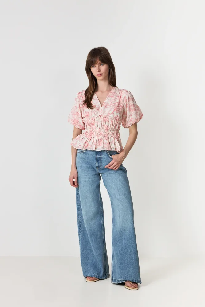 Minutti Print Blouse - Off White - Bilde 2