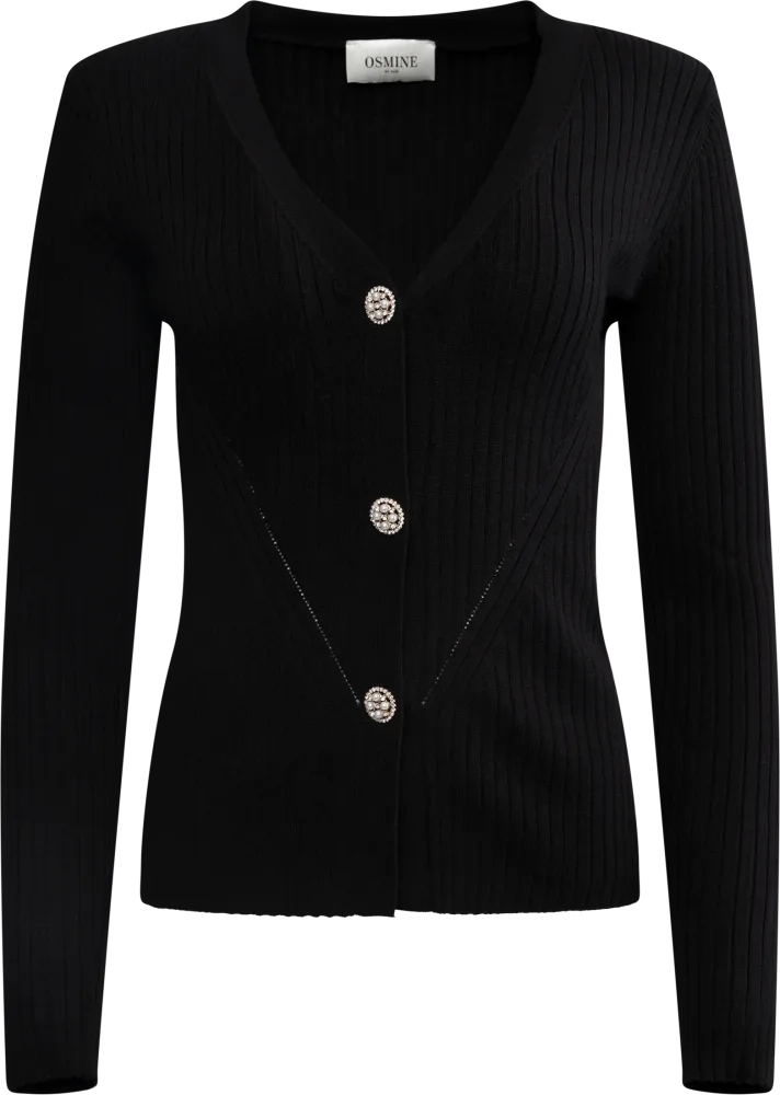 Norhild Knit Cardigan - Black - Bilde 2