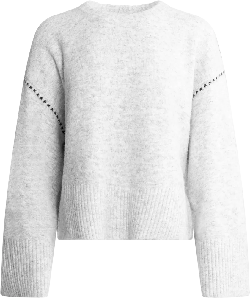 Susan Stitch Sweater - Light Grey Melange - Bilde 3