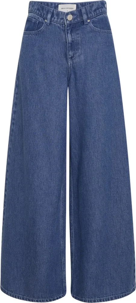 Ago Rue Wide Pants Long - Mid Blue Wash - Bilde 3