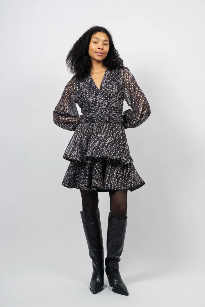 Jade Wave Dress - Black Gold