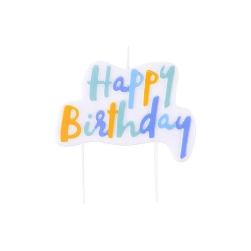 PME Happy birthday kakelys -Blå pastell- PME Happy birthday kakelys -Blå pastell-