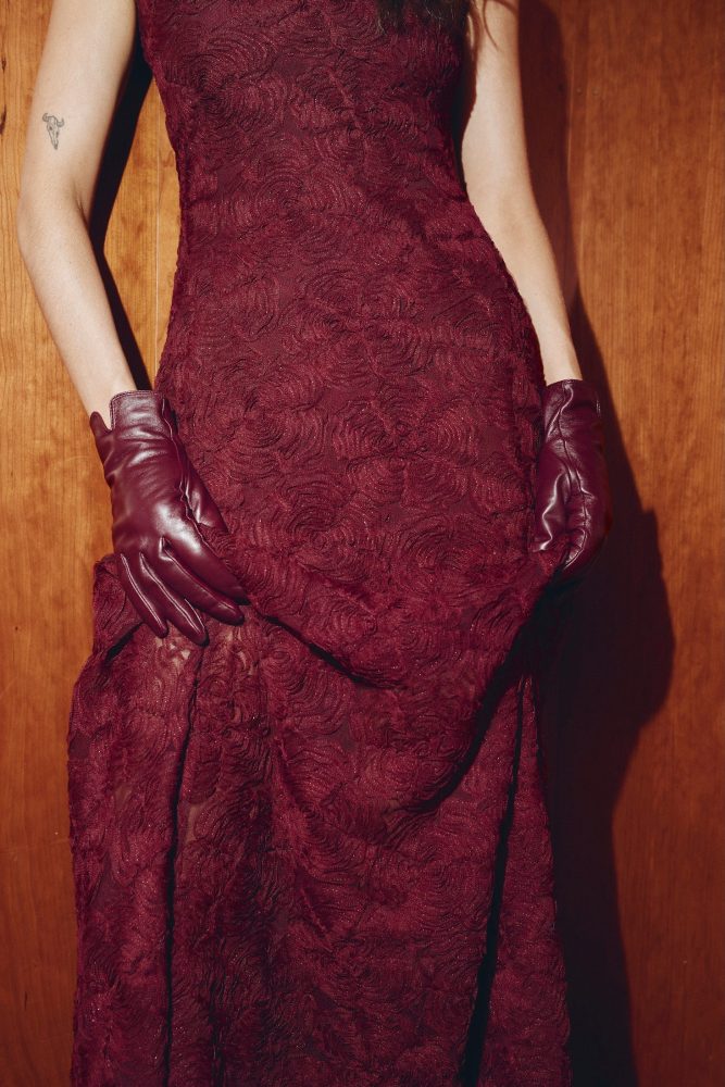 Flower Mesh Maxi Dress - Zinfandel - Bilde 3