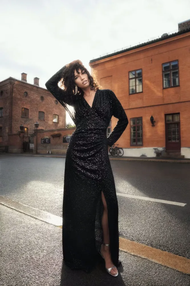 Debbie Sequin Dress - Black - Bilde 2