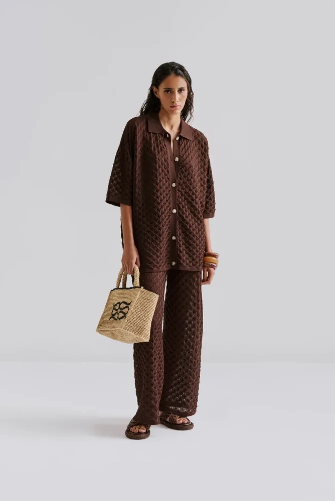 Moa Knitted Shirt - Chocolate - Bilde 2