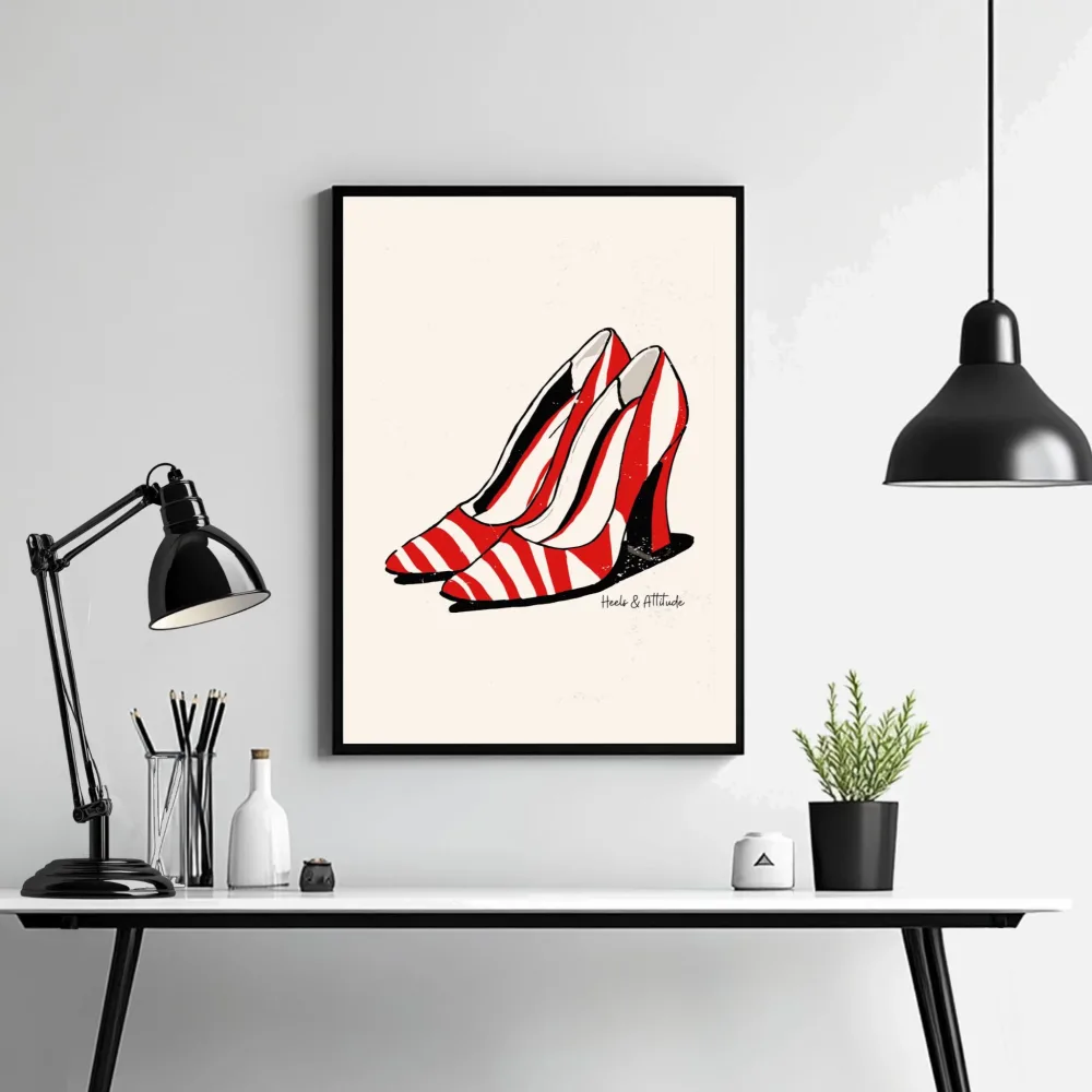 STRIPETE STILETTER - KUNSTPLAKAT - Bilde 2
