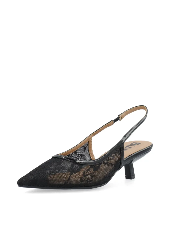 Biakristin Kitten Heel Slingback Mesh - Black Lace - Bilde 3