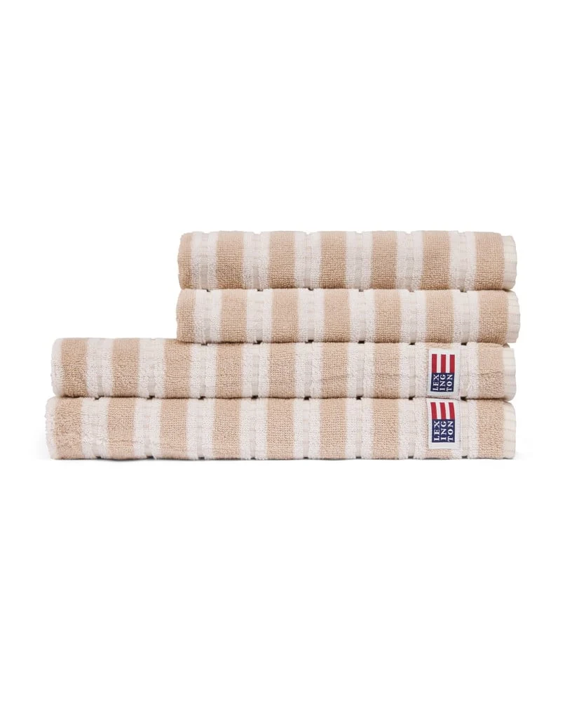 Striped Terry Towel 70X130 - Lt Beige/Off White