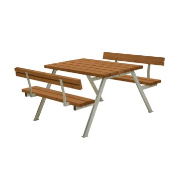 BENKESETT PLUS ALPHA MED 2 RYGGSTØTTER TEAK 118X185X73/ BENKESETT PLUS ALPHA MED 2 RYGGSTØTTER TEAK 118X185X73/