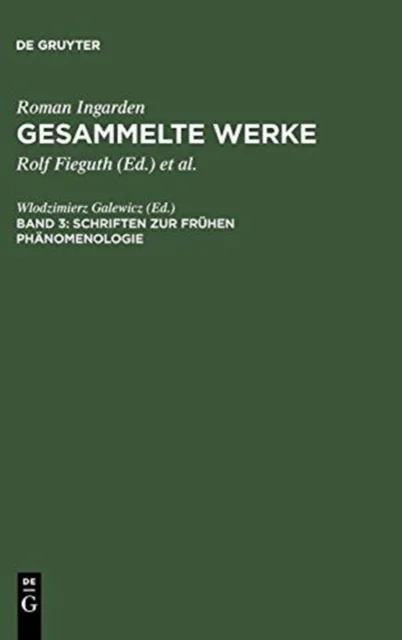Schriften zur fruhen Phanomenologie