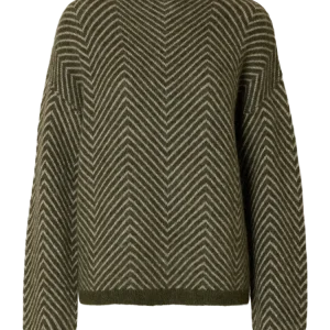 Lulu Ls Herringbone Knit High Neck – Kalamata/Birch