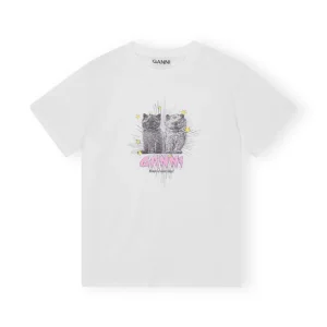 Basic Jersey Kittens Relaxed T-Shirt – Bright White