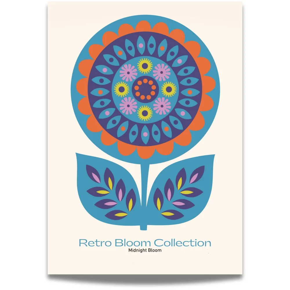 Midnight Bloom – Retro blomsterplakat Midnight Bloom – Retro blomsterplakat