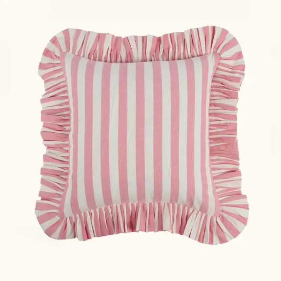 Breton Putetrekk/m Pute Rosa/Hvit – By Pick A Poppy Breton Putetrekk/m Pute Rosa/Hvit – By Pick A Poppy