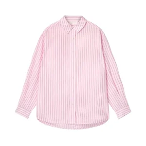 Poplin Workwear Shirt – Pink And Red Pinstripe
