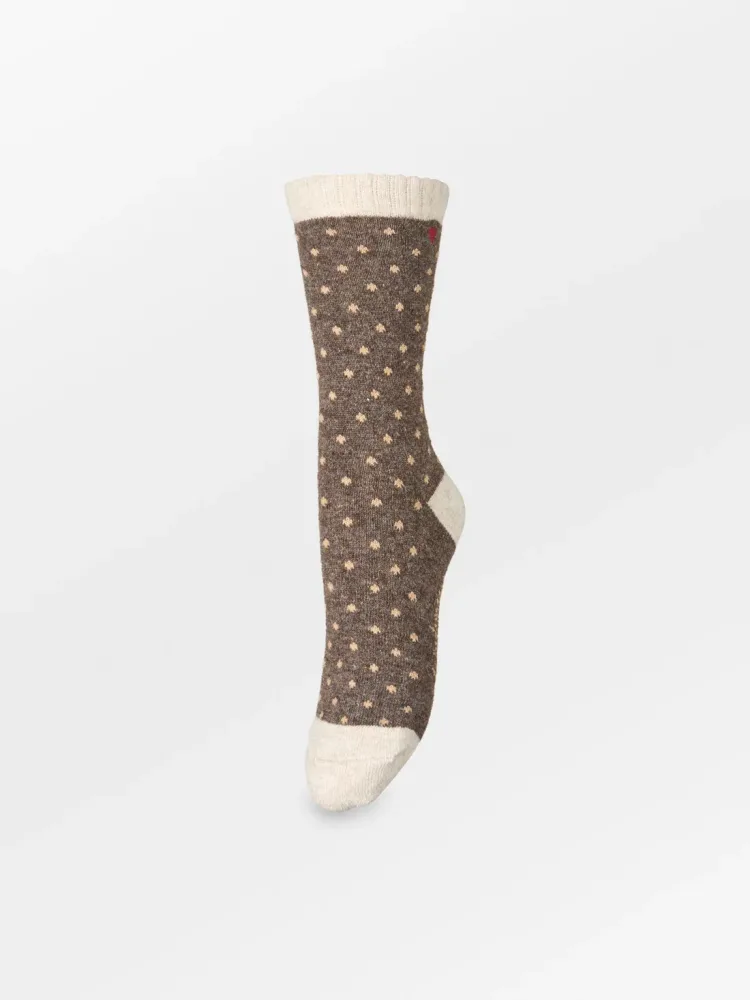 Dotted Wola Sock - Pine Bark