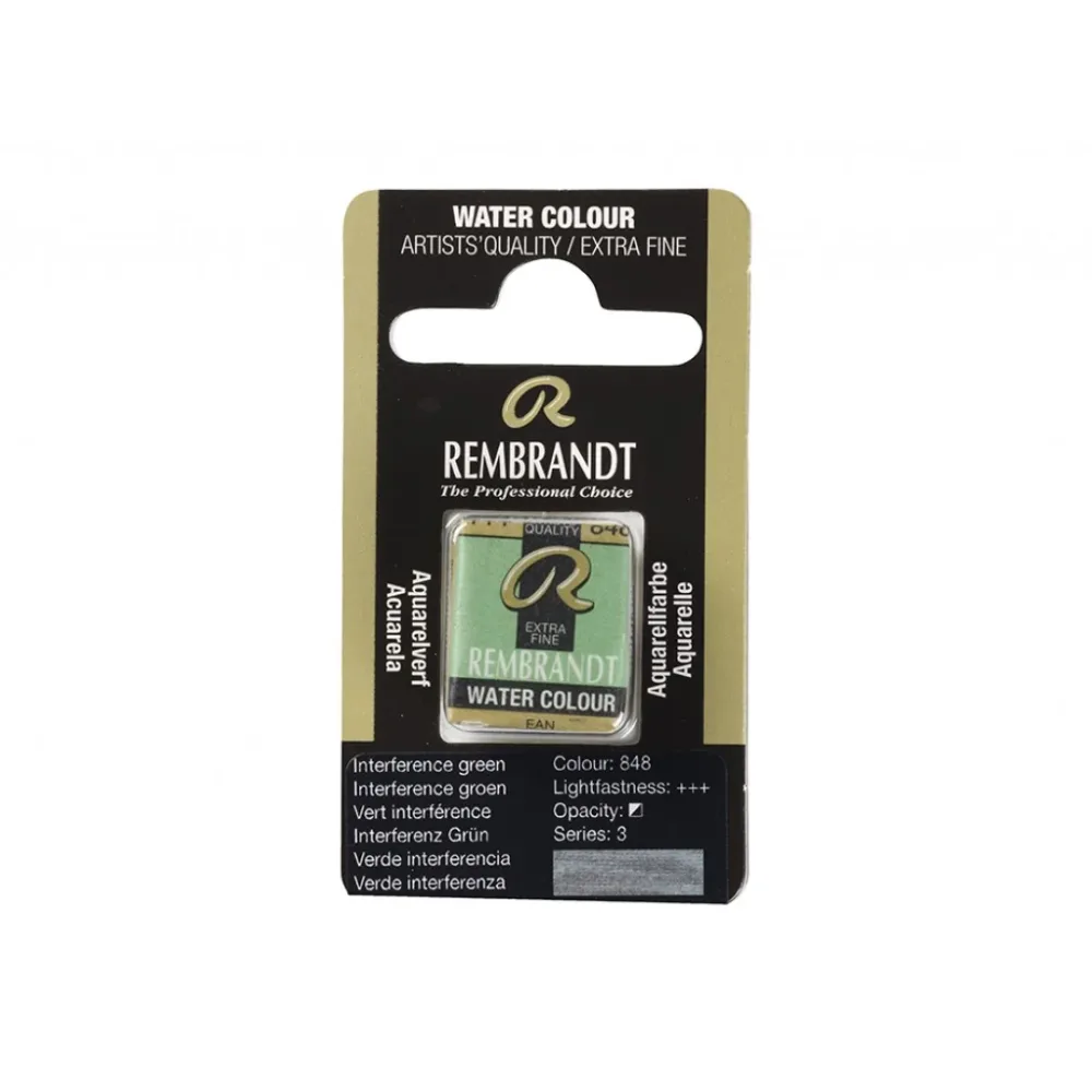 Rembrandt Akvarell Halfpan – Interference Green 848