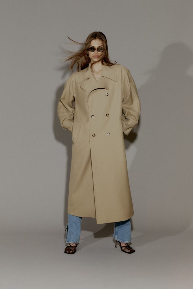 Wool Blend Trenchcoat - Beige - Bilde 2