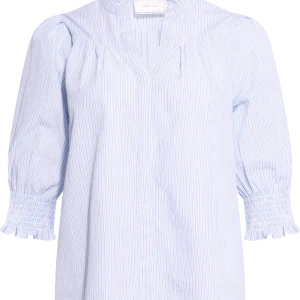 Diana Mini Stripe Blouse – Blue