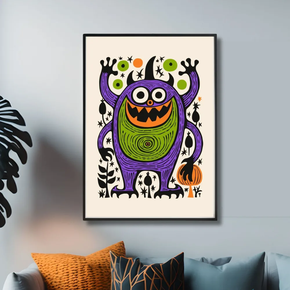 MORSOM VEGGDEKOR - HALLOWEEN MONSTER PLAKAT - Bilde 2