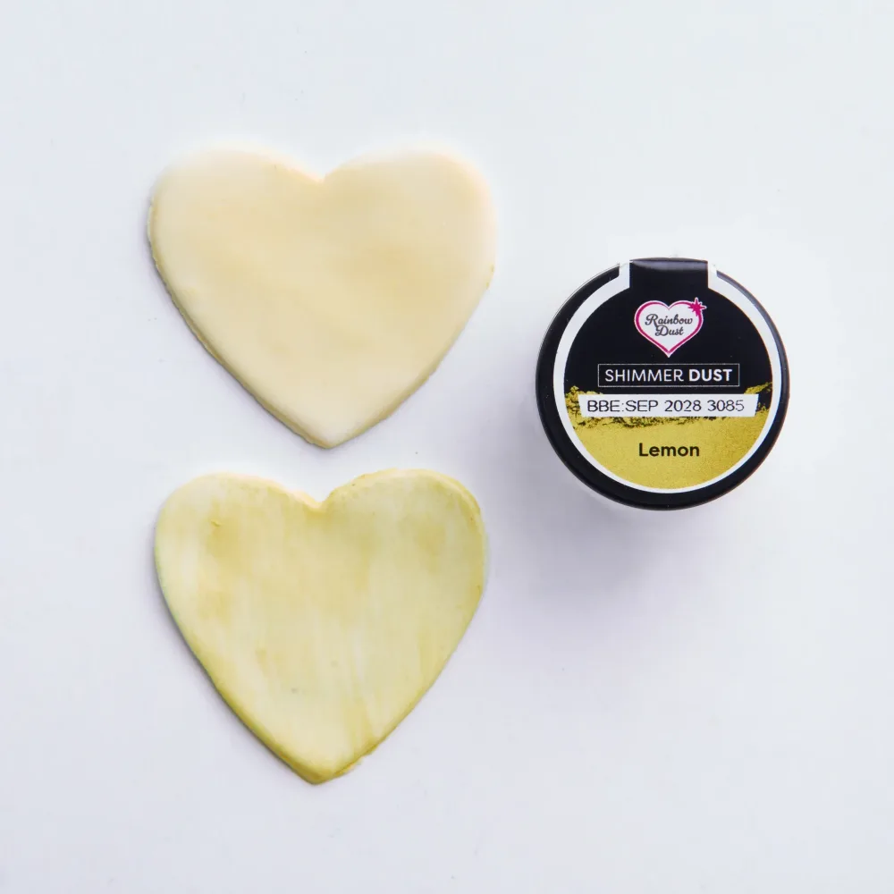 Shimmer Dust, Gult lustrepulver - Lemon, 3g - Bilde 2