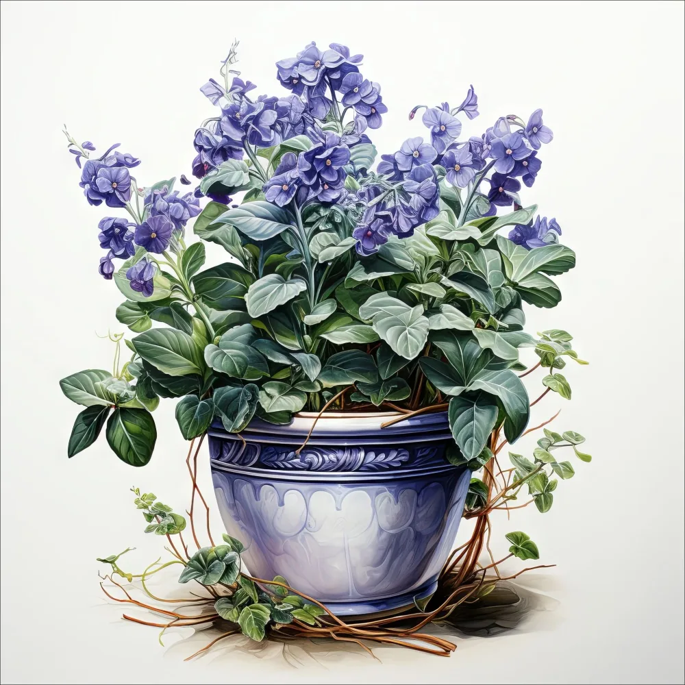 BLOMSTER I BLÅTT No8 – PLAKAT OG LERRET
