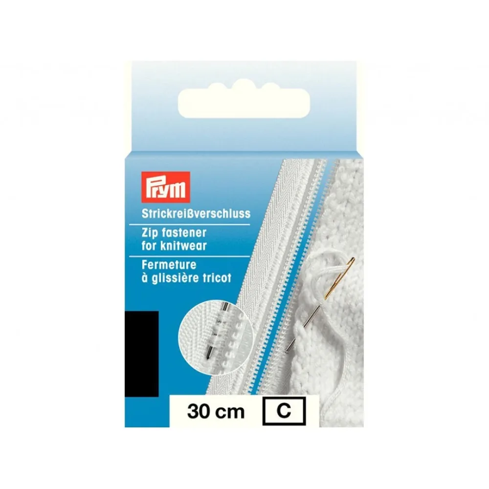 Prym Glidelås Strikk – 30cm –  Sort