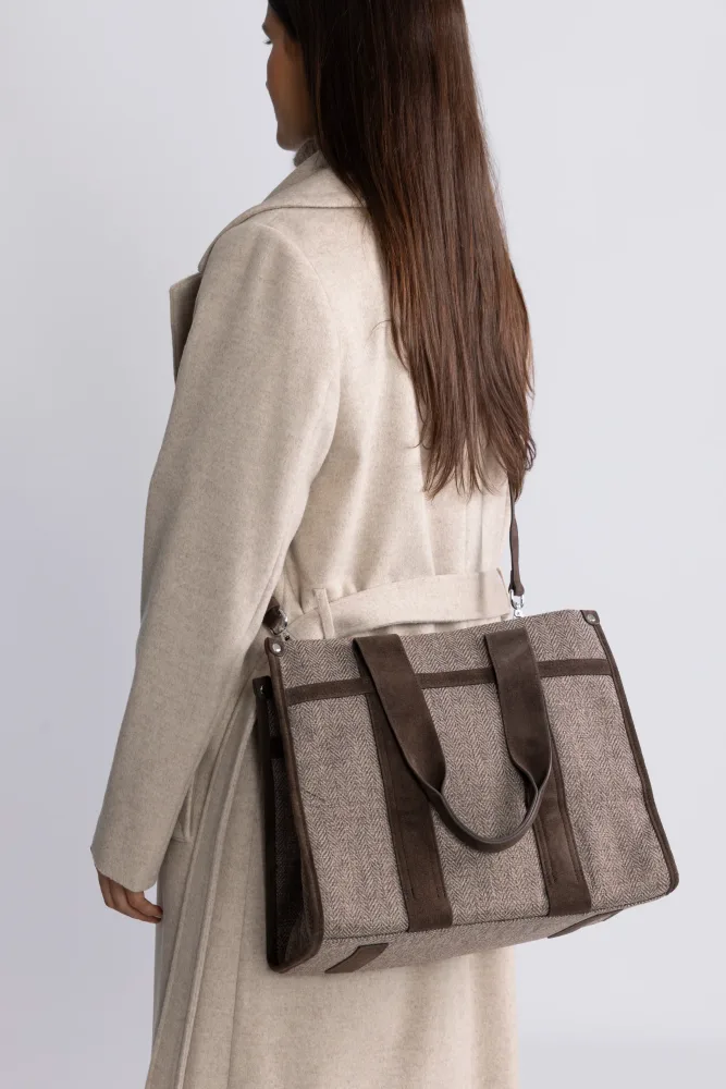 Cali Tote Herringbone - Truffle - Bilde 3