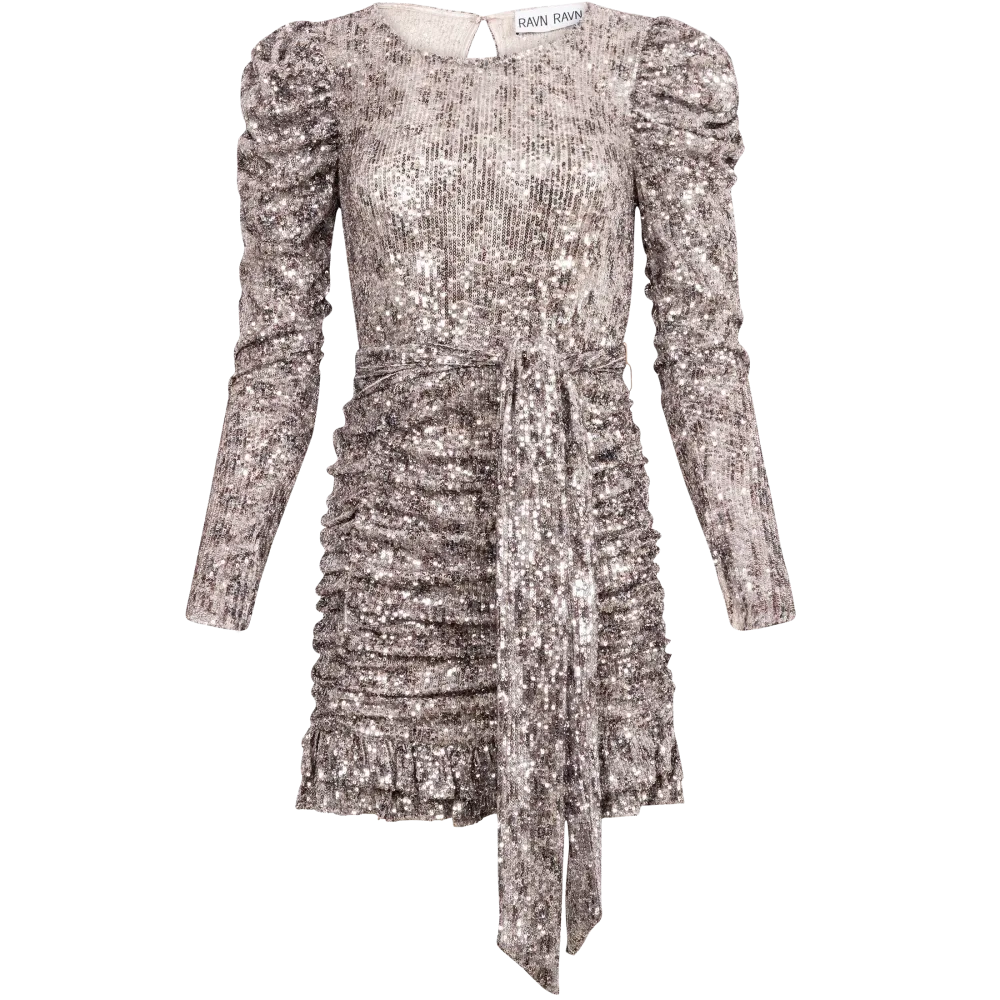 Serena Sequin Dress - Vintage Grey Sequins