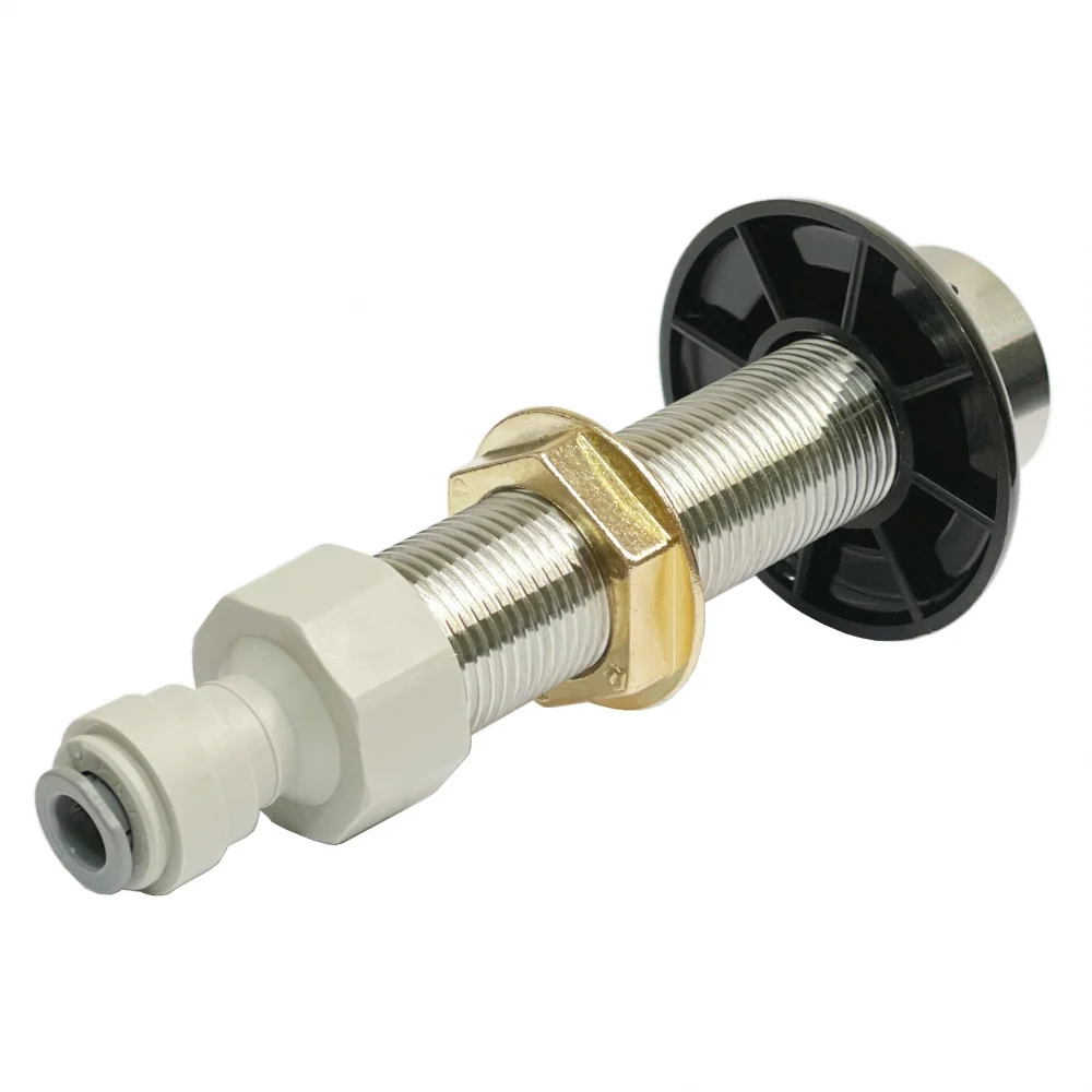 10cm gjennomføring til tappekran med 5/16″ pushfit hurtigkobling 10cm gjennomføring til tappekran med 5/16″ pushfit hurtigkobling