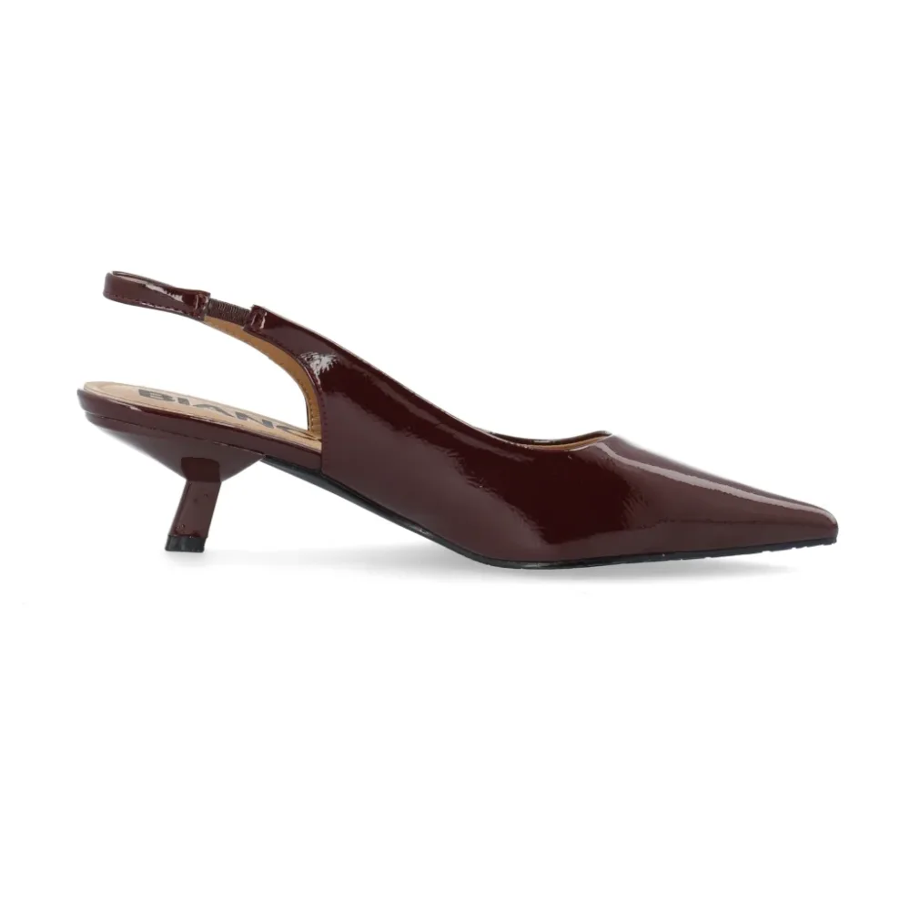 Biakristin Kitten Heel Slingback Patent – Burgundy