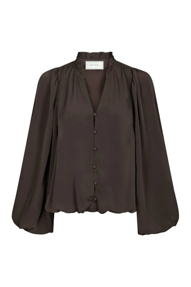 Vivette Woven Blouse - Dark Brown