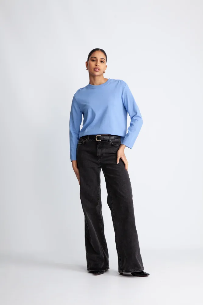 Essential Ls Boxy Tee - Cornflower Blue - Bilde 2