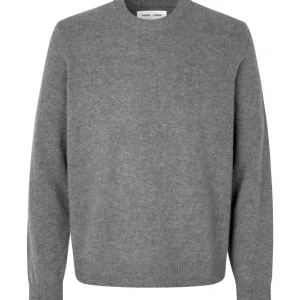 Isak Knit Sweater – Dark Grey Melange
