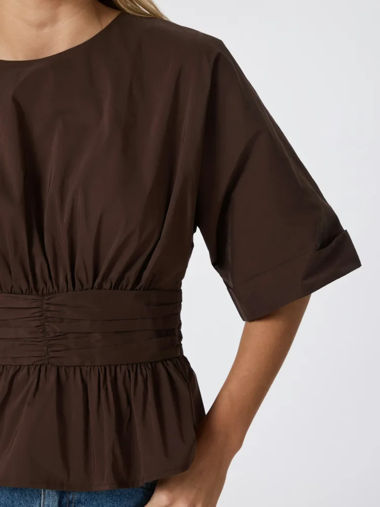 Annegret Poplin Blouse - Chocolate Brown - Bilde 3